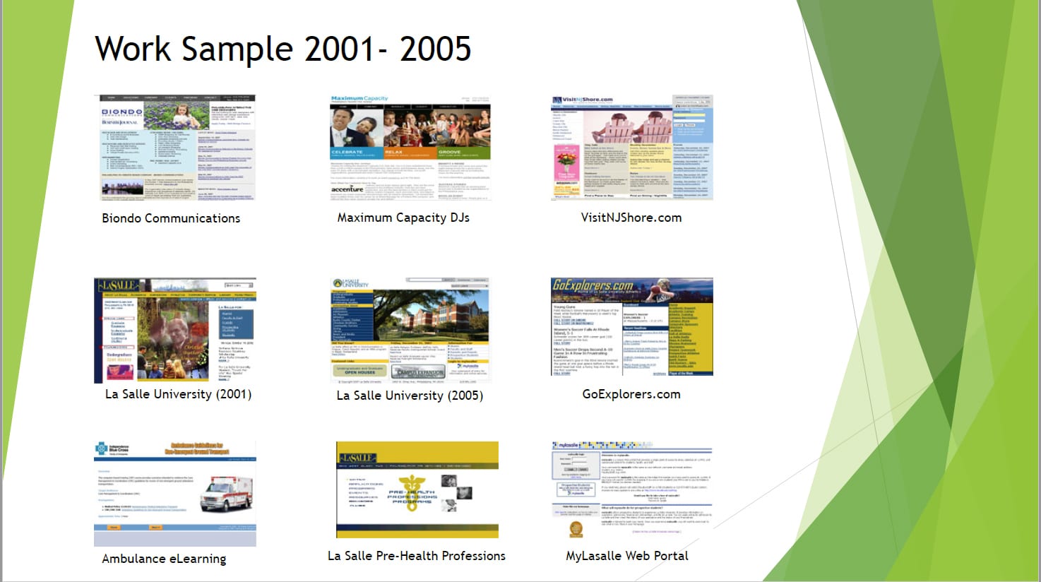 Work Samples 2001-2005